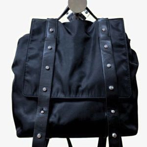 All Saints Sid Nylon Convertible Black Backpack